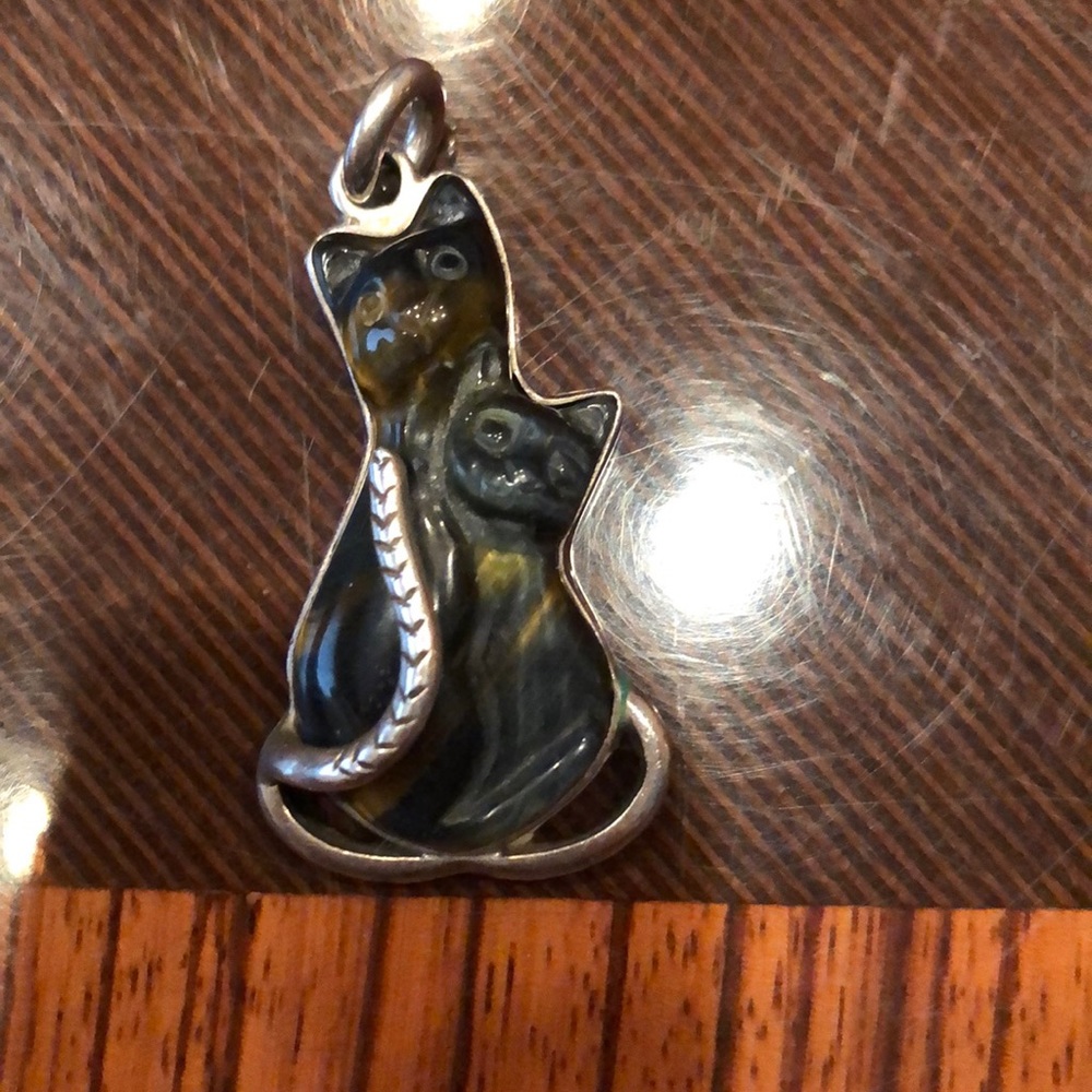 Sterling silver kitty cat charm